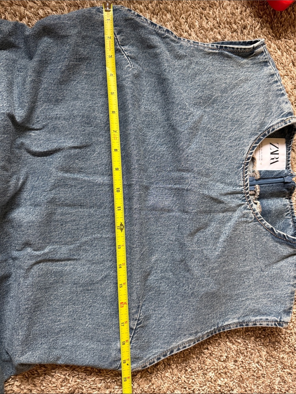 ZARA Sleeveless Denim Midi Dress - Picture 10 of 11
